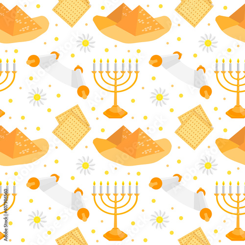 Jewish holiday Passover seamless pattern. vector illustration