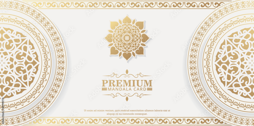 Luxury white mandala background concept