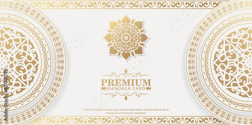 Luxury white mandala background concept