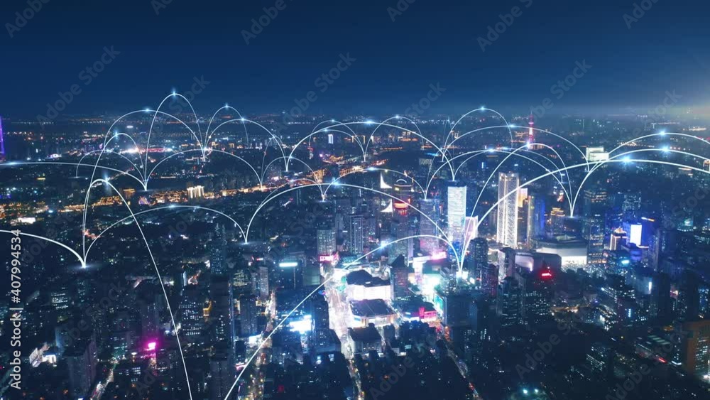 city and network connection city Stock