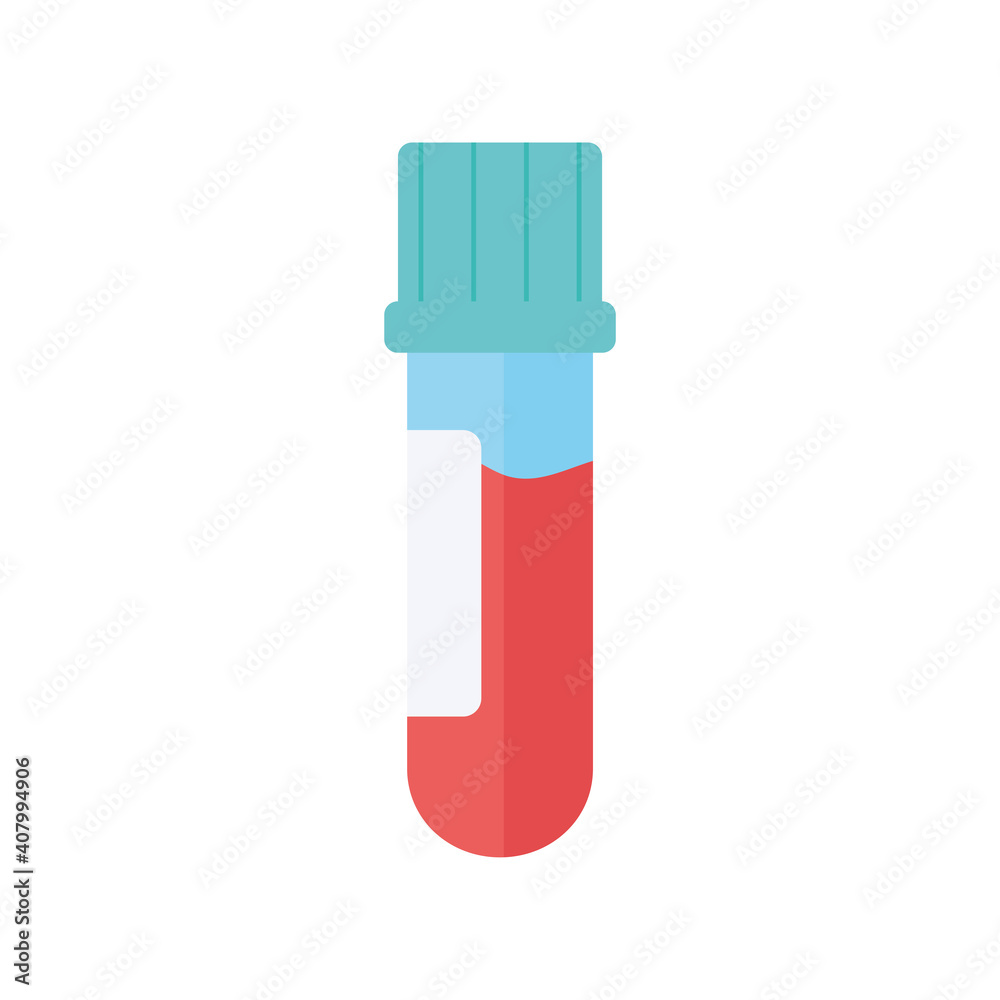 chemistry test tube with blood sample science flat style chemistry test tube with blood sample science flat style