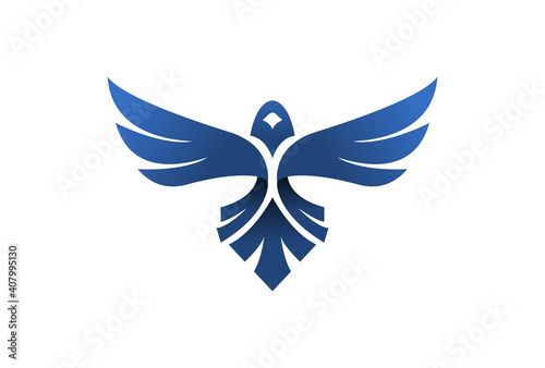 rising eagle illustration vector. bird logo.