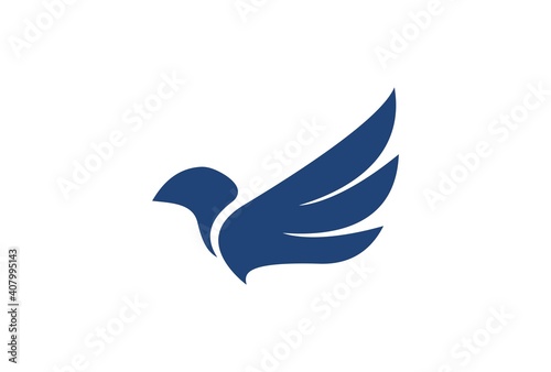 abstract silhouette of bird. pigeon logo.