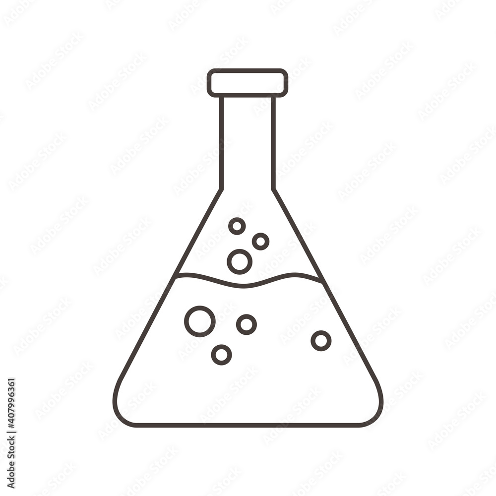 chemistry research flask science line style chemistry research flask science line style