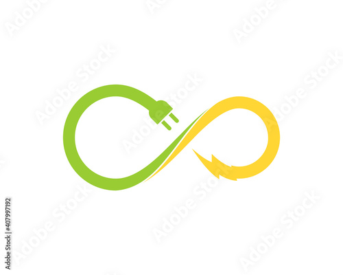 Electrical plug and electrical symbol with infinity shape