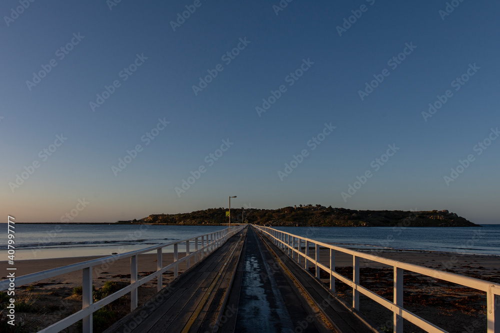 Jetty at the beach in South Australia at the sunrise