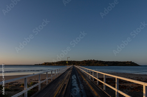 Jetty at the beach in South Australia at the sunrise