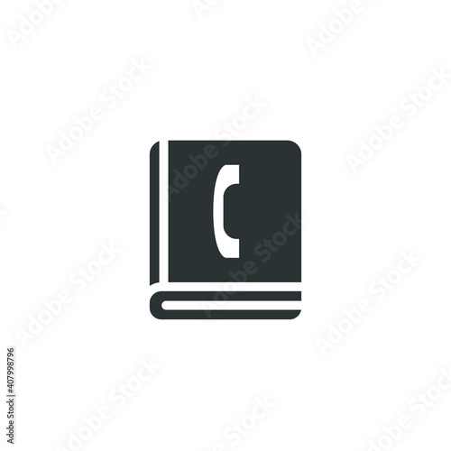 Contacts solid icon. Contact us Communication note, Address book, Phone book profile. Phonebook agenda notebook for mobile concept and web design. Vector illustration design on white background EPS 10