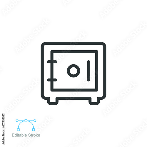 Save money line icon. wallet web, Safe bank for safety protection. Deposit secure box. Wealth for business and finance concept. Editable stroke. Vector illustration. design on white background. EPS 10