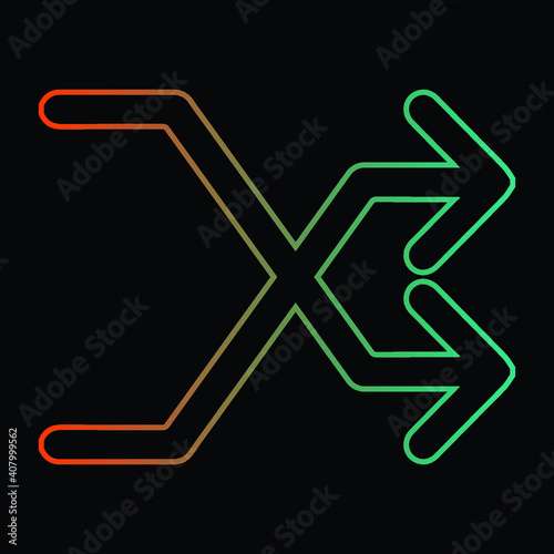 Cross, shuffle arrows icon. Signs and symbols can be used for web, logo, mobile app
