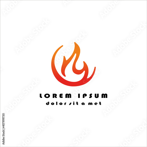 Fire icon flame logo vector