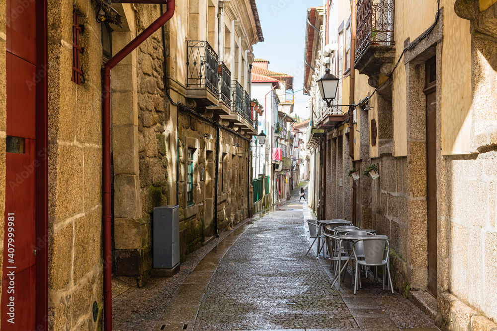ポルトガル　ギマランイスの旧市街の街並み