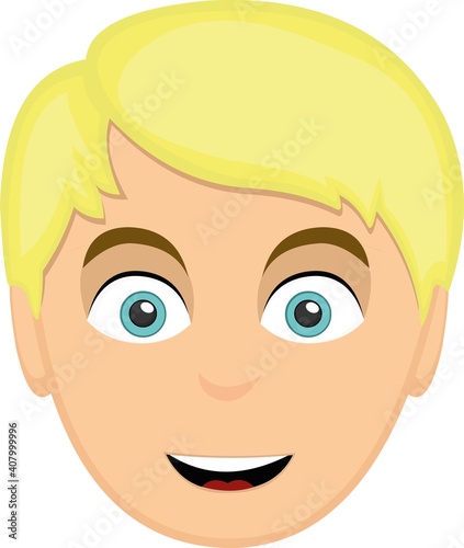 Vector illustration of a man's face cartoon