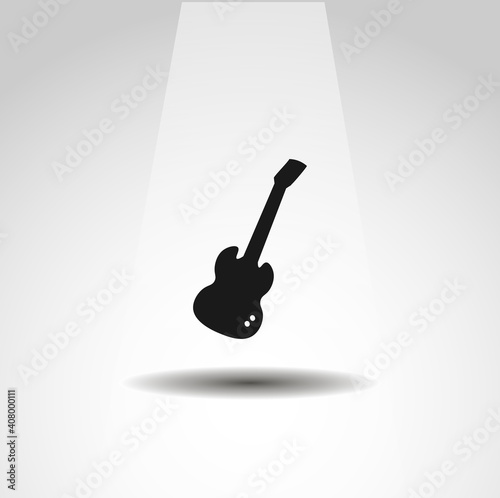electric guitar icon, guitar simple music icon