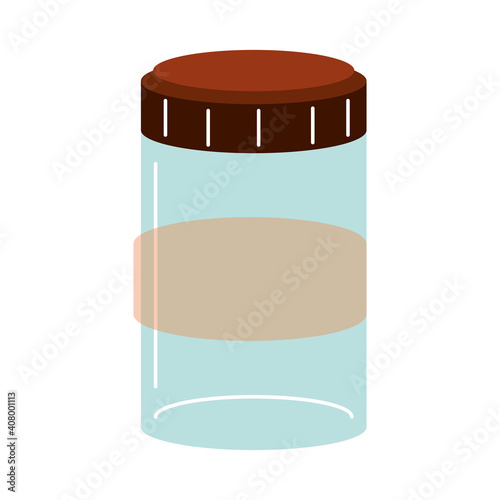 glass jar with label vector design