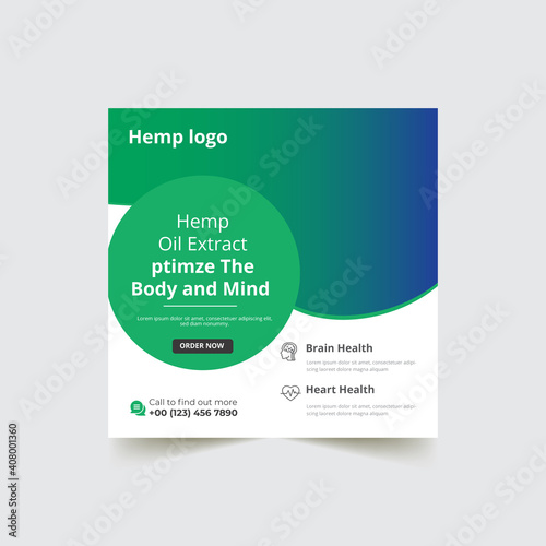 Hemp products banner template Premium