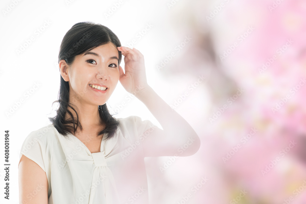 健康的な女性 春のイメージ 健康的な女性 春のイメージ