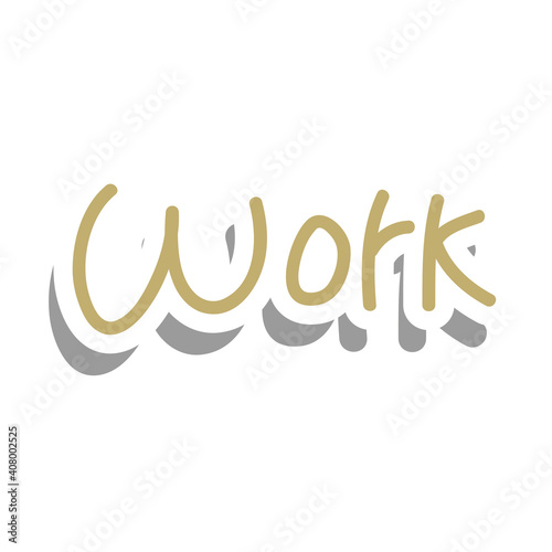 work word sticker vector design