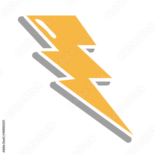 thunder shape sticker vector design