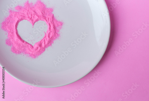 pink heart on a plate