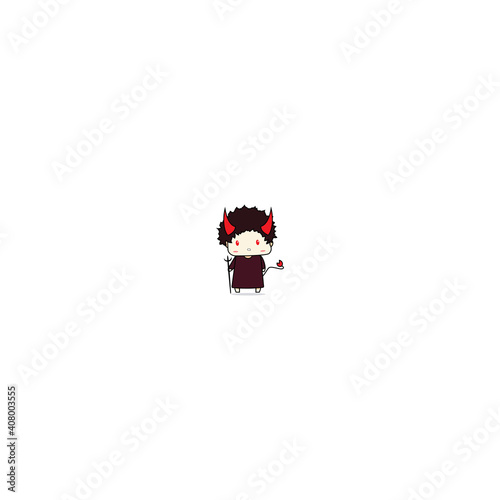 cute hell character simple chibi vector illustration photo