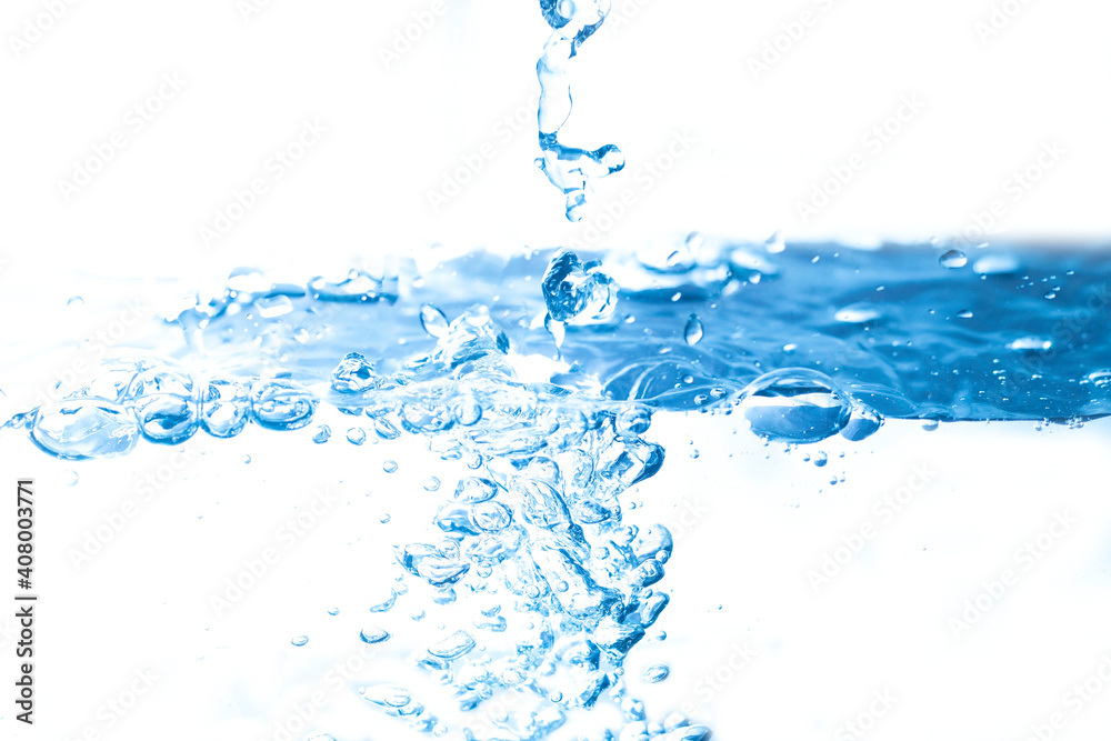 Abstract water wave and water droplets splash Abstract water wave and water droplets splash