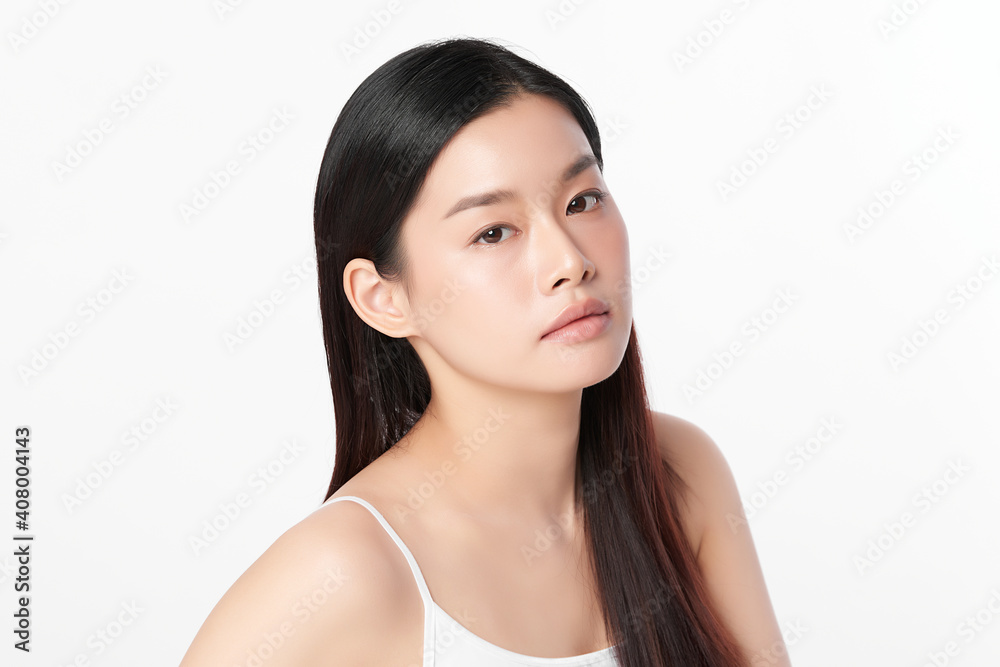 Beautiful young asian woman with clean fresh skin on white background, Face care, Facial treatment, Cosmetology, beauty and spa, Asian women portrait Beautiful young asian woman with clean fresh skin on white background, Face care, Facial treatment, Cosmetology, beauty and spa, Asian women portrait