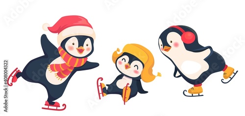 Penguin ice skating