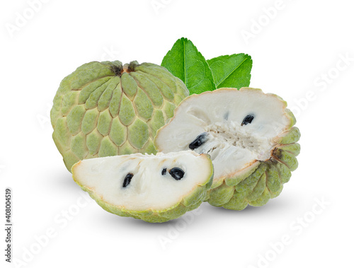custard apple fruit on white background. photo