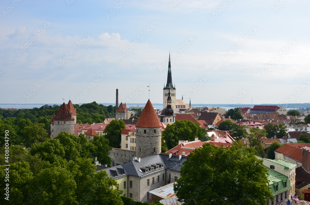Beautiful panoramic view of Tallinn