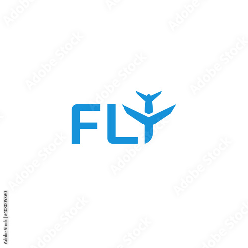Fly word business logo design.