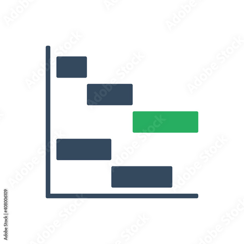 gantt diagram timeline, vector bicolor icon