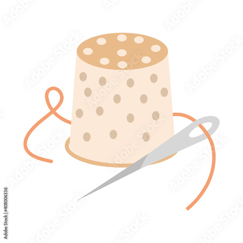 thimble with needle vector design