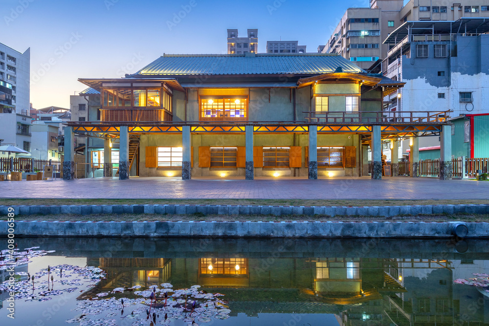 Xiaoyao Villa, a newly restored structure built during the Japanese colonial era (1895-1945) in Kaohsiung. Government announcement as a historic building, and open to visit. Taiwan