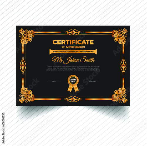 Professional unique certificate and diploma template