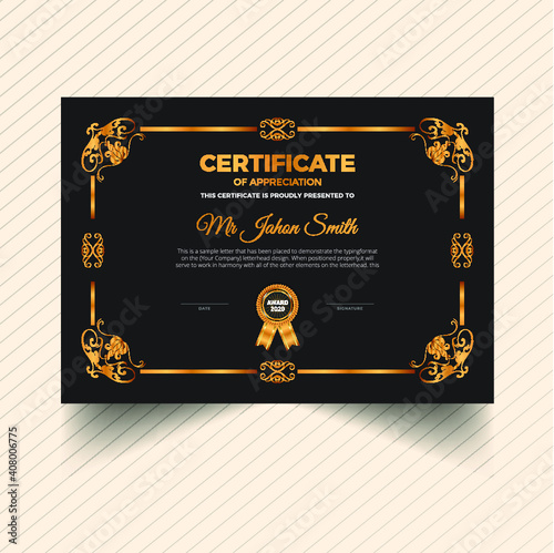 Professional unique certificate and diploma template