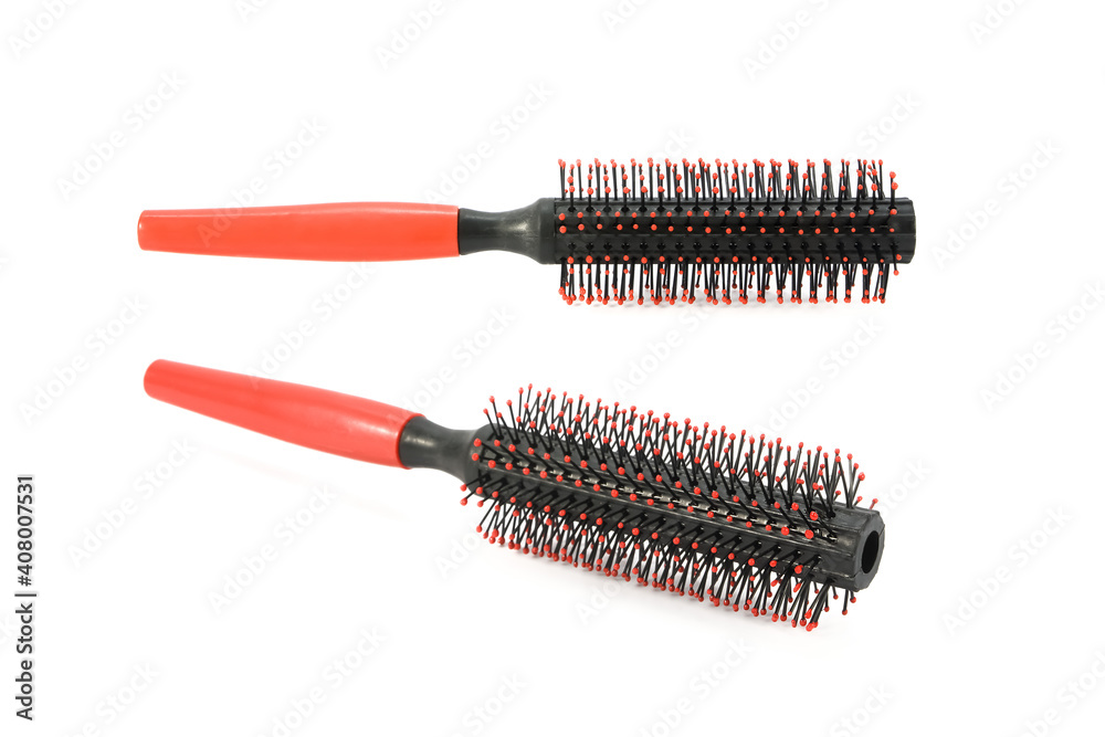 comb , hair brush isolated on white background comb , hair brush isolated on white background