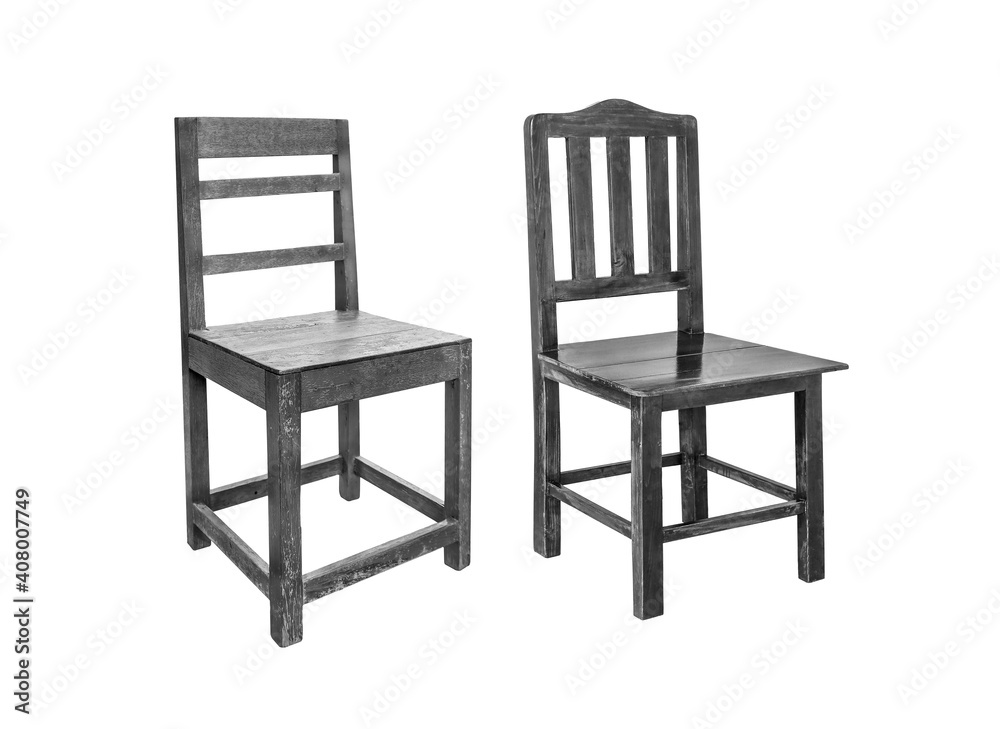 Old Wooden chair isolated on white background Old Wooden chair isolated on white background