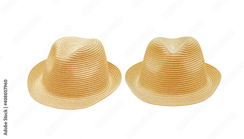 Straw Hat Isolated on White background with clipping path Straw Hat Isolated on White background with clipping path