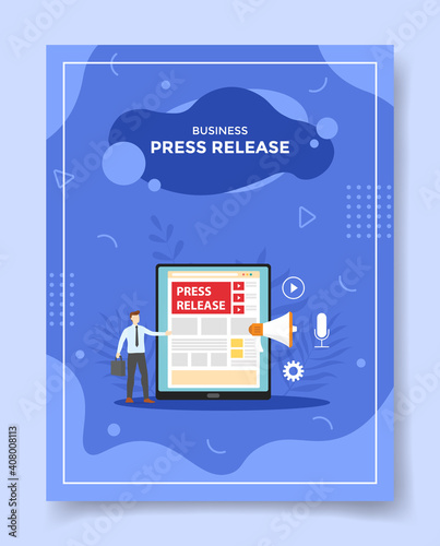 press release concept for template of banners, flyer, books cover, magazine