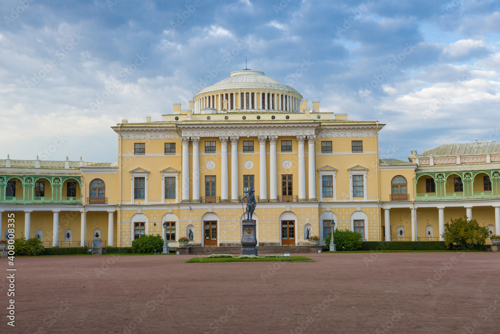 Cloudy September morning at the old Pavlovsk Palace