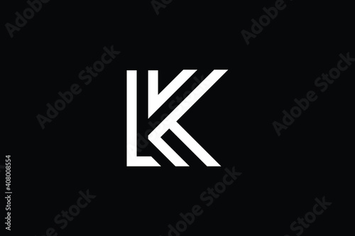 KL logo letter design on luxury background. LK logo monogram initials letter concept. KL icon logo design. LK elegant and Professional letter icon design on black background. L K KL LK photo