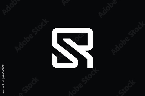 SR logo letter design on luxury background. RS logo monogram initials letter concept. SR icon logo design. RS elegant and Professional letter icon design on black background. S R RS SR