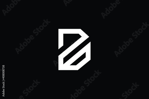 ZD logo letter design on luxury background. DZ logo monogram initials letter concept. ZD icon logo design. DZ elegant and Professional letter icon design on black background. D Z ZD DZ photo
