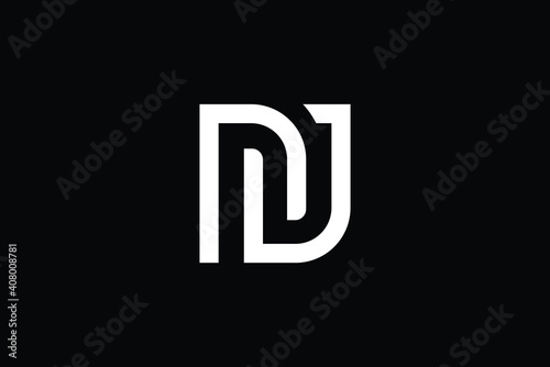 NJ logo letter design on luxury background. JN logo monogram initials letter concept. DJ icon logo design. JD elegant and Professional letter icon design on black background. DJ JD NJ JN