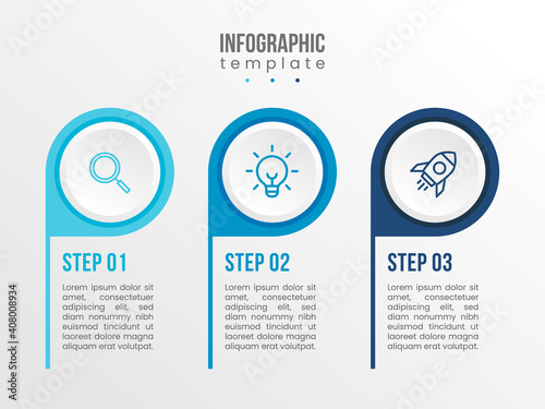 business infographic template with 3 steps option template