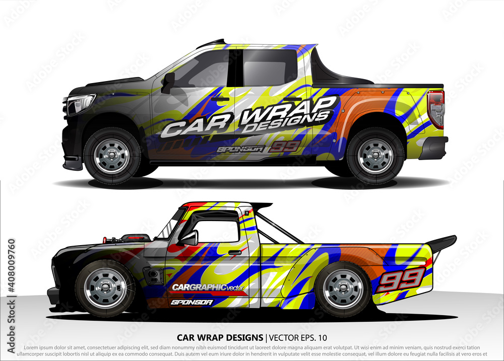 Car wrap graphic racing abstract strip and background for car wrap and vinyl sticker 
