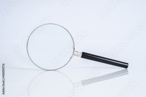 Magnifier glass with white background