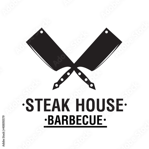 BBQ. Set of grill and barbecue restaurant logo, menu element, label and badge. Vector