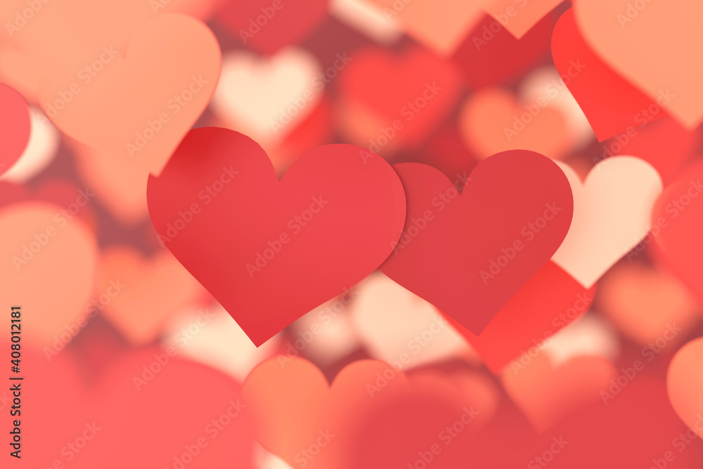 Red heart background. Valentine background. 3D rendering. Red heart background. Valentine background. 3D rendering.